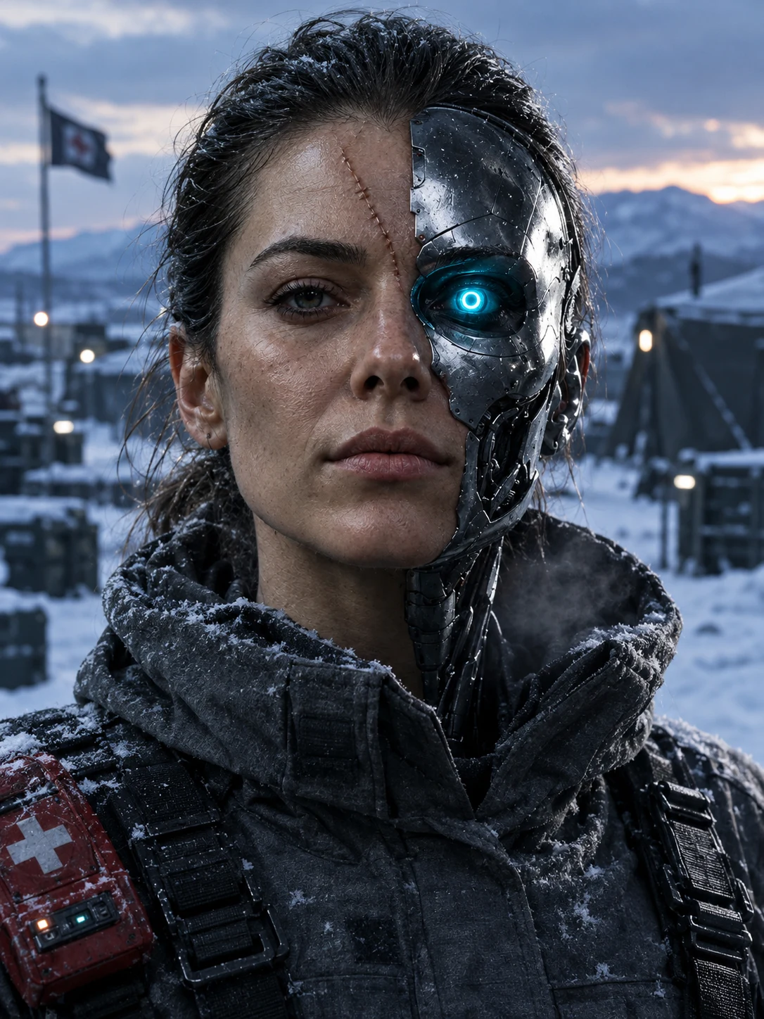 cyborg medic, arctic dusk