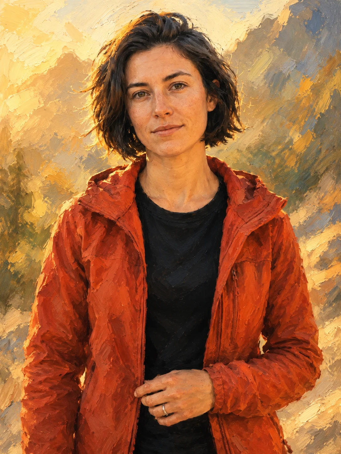 a painterly portrait of Kat