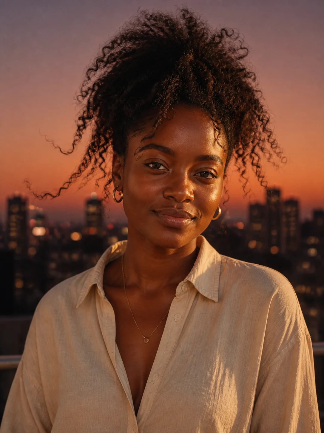 Portrait frame, dusk light