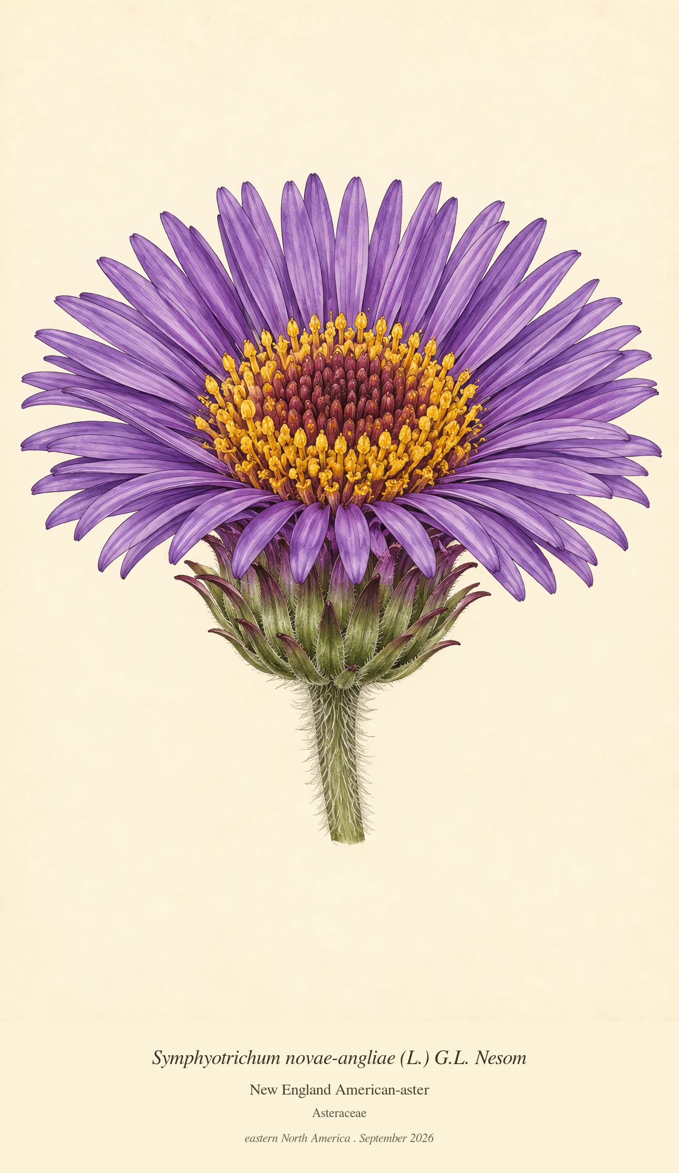 New England aster, flower head only