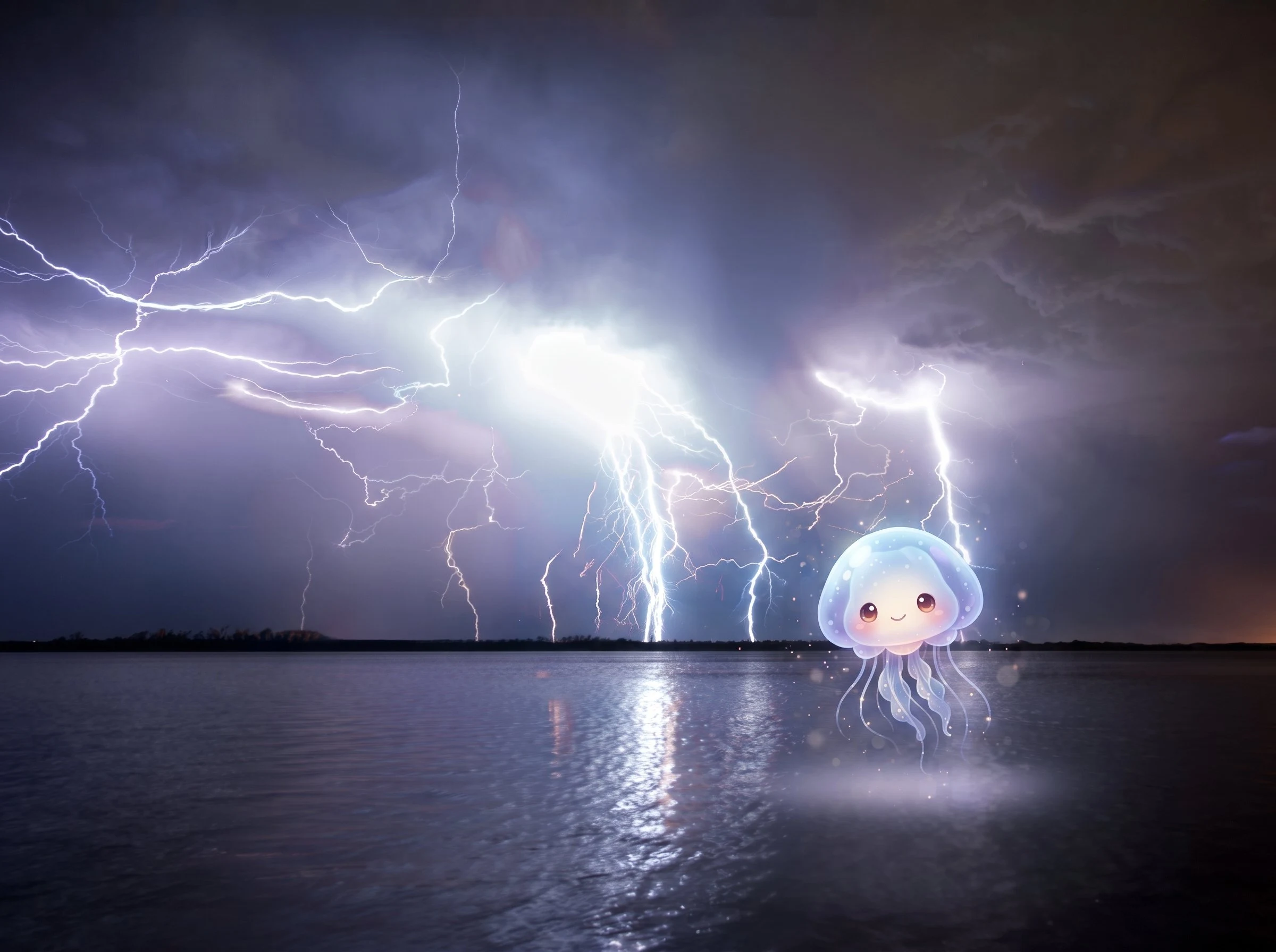 catatumbo lightning over lake maracaibo at night