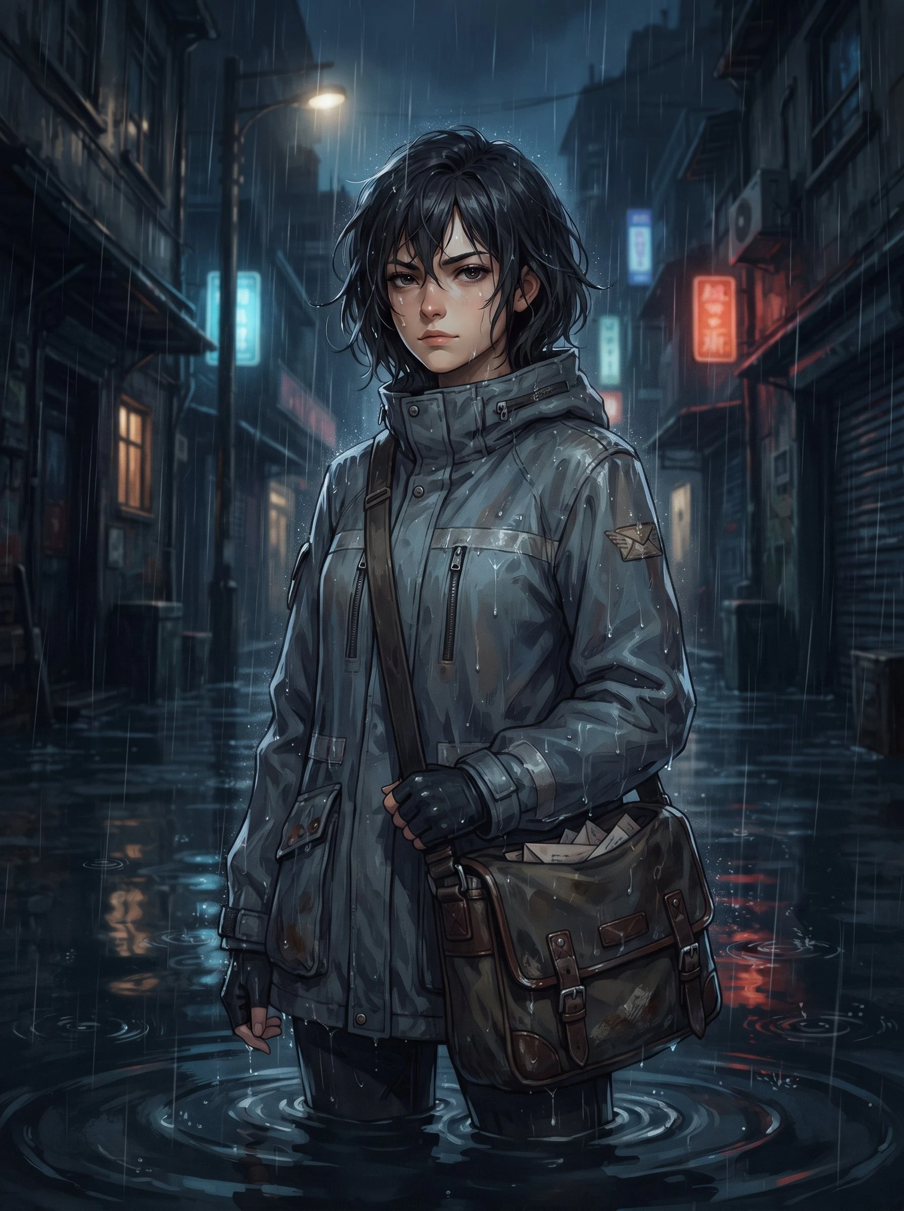 Mira, a portrait in the rain