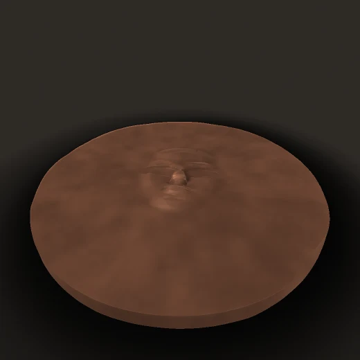 A face pressed in clay, nobody's face
