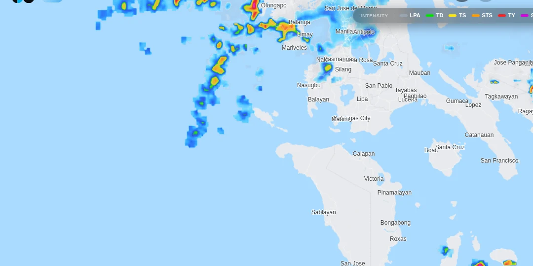 DOST-PAGASA rain-rate radar, 4 Sep 2026, 5:40 AM