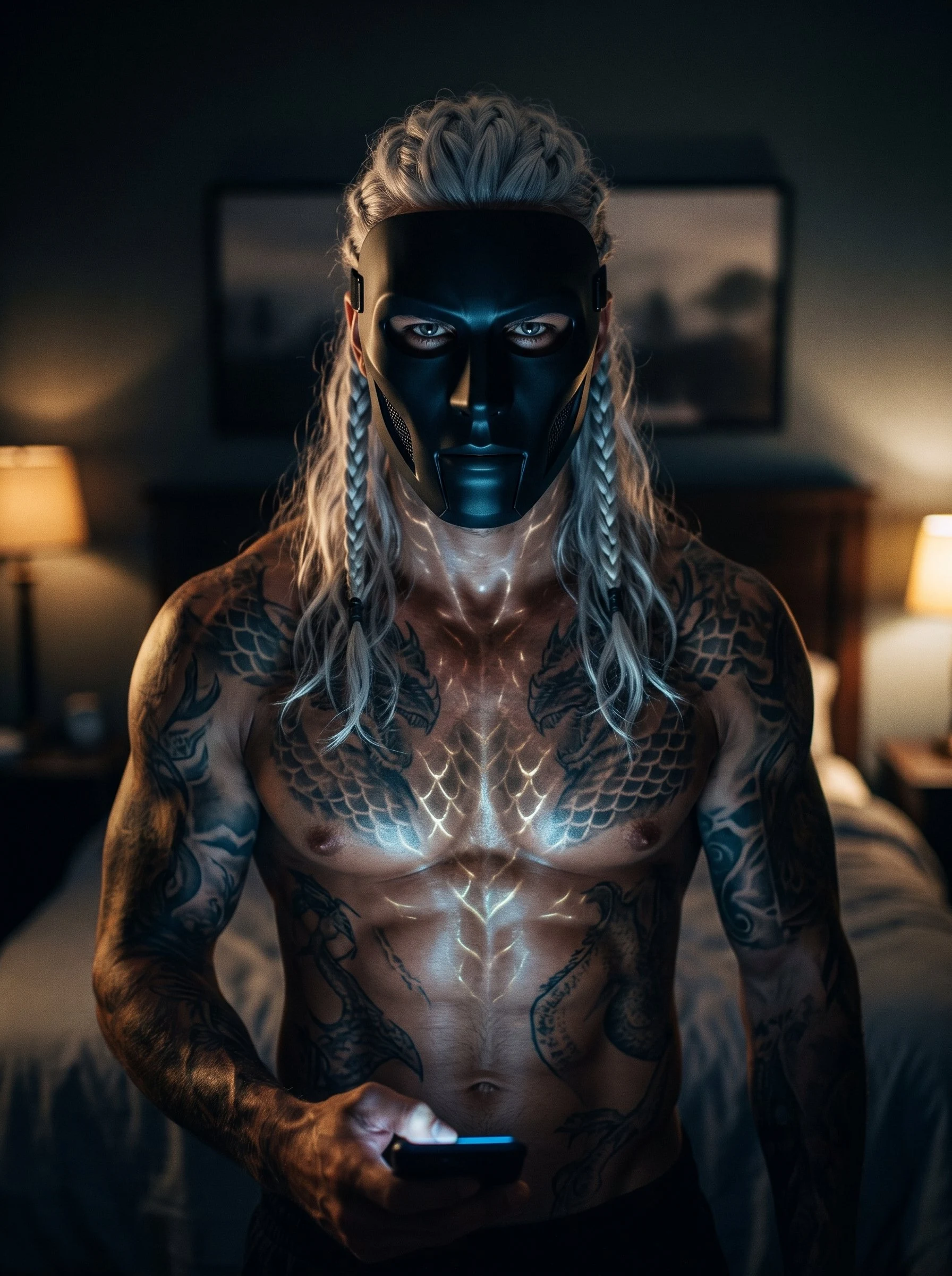 Lights Out, mask on