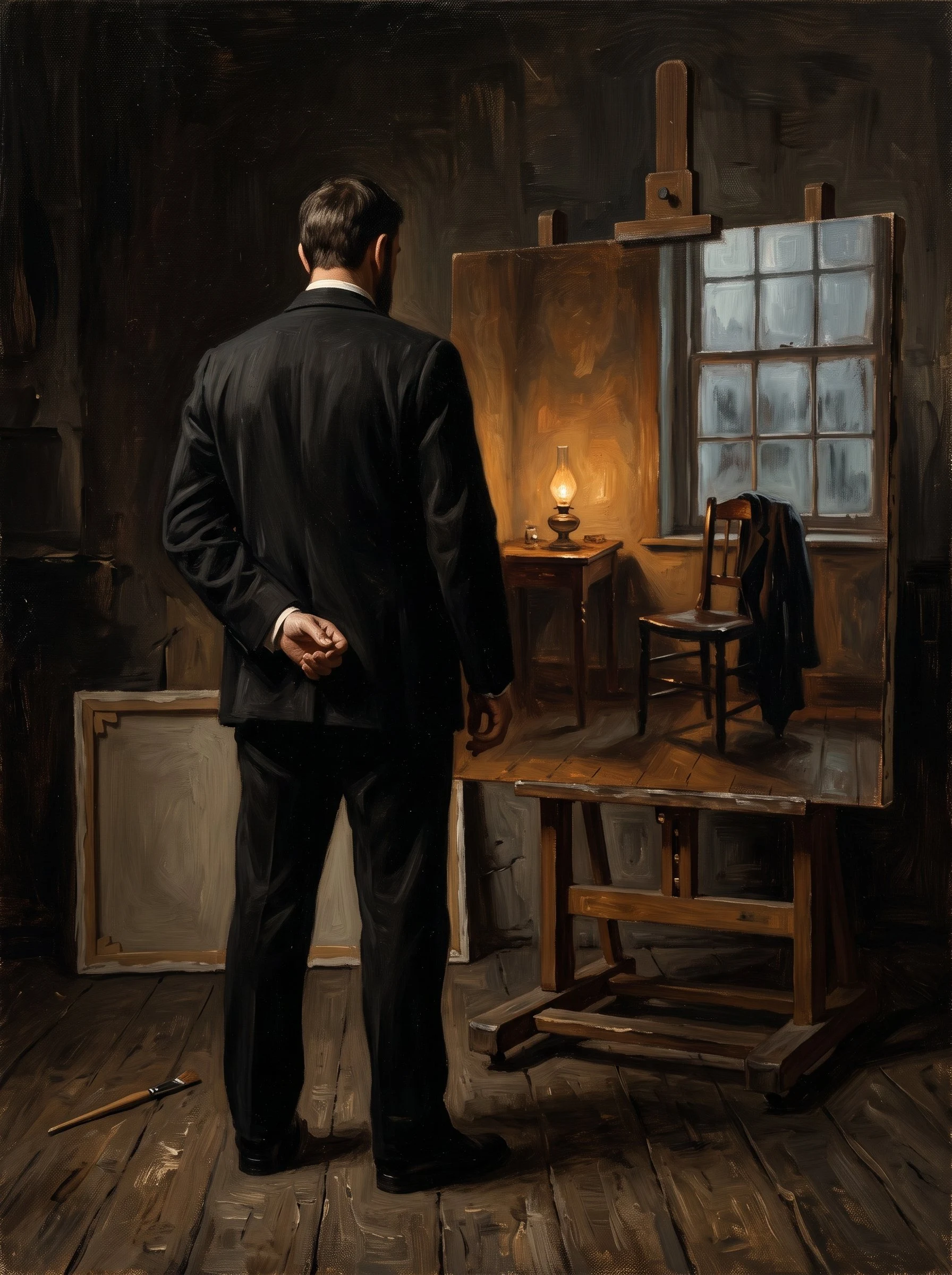 The Canvas Behind Him