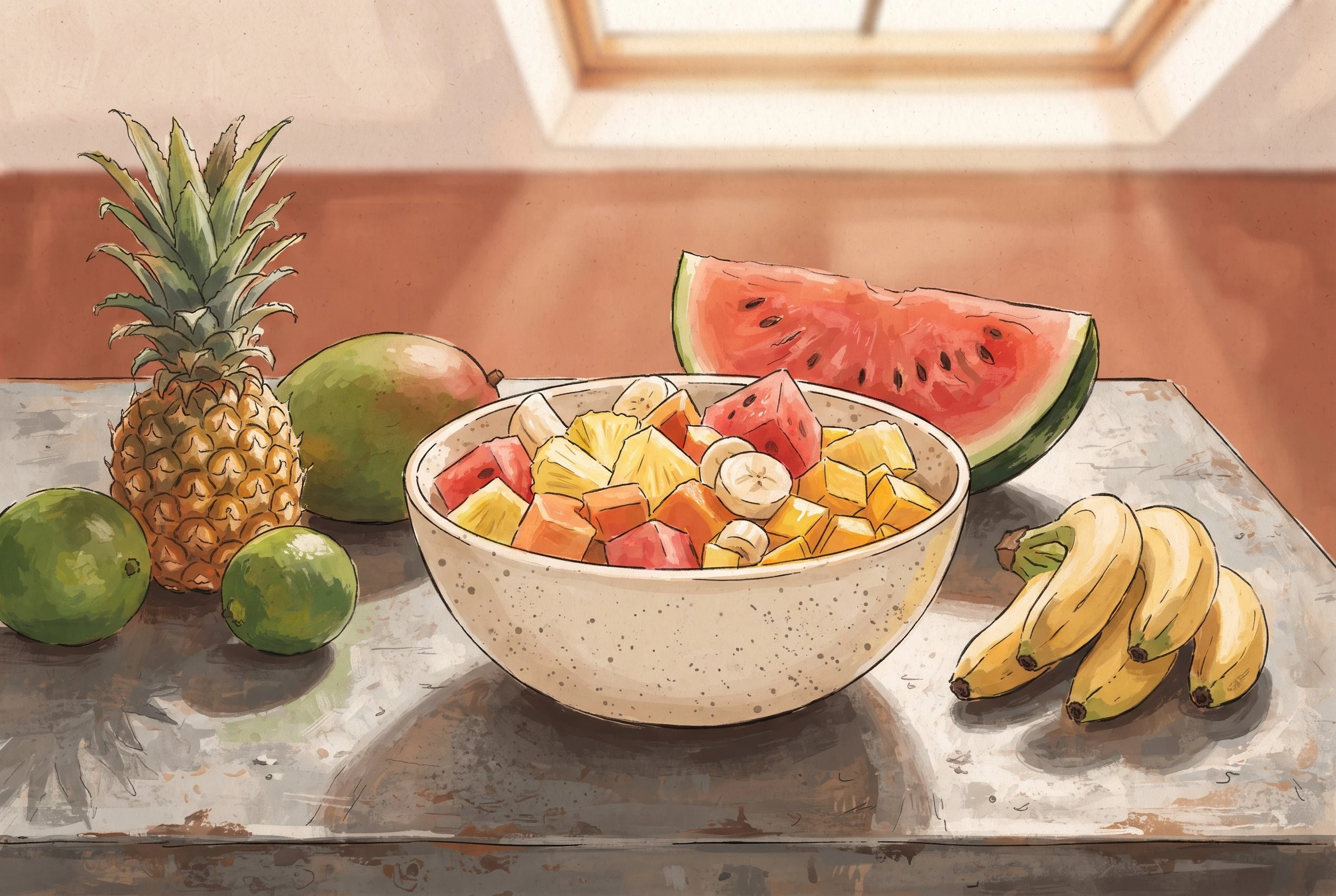 Salpicón still life of the first recipe letter